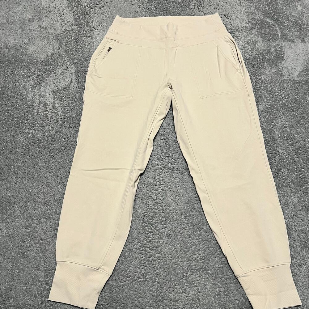 Athleta Pants Womens Large Cream Venice High Rise Cropped Joggers Performance